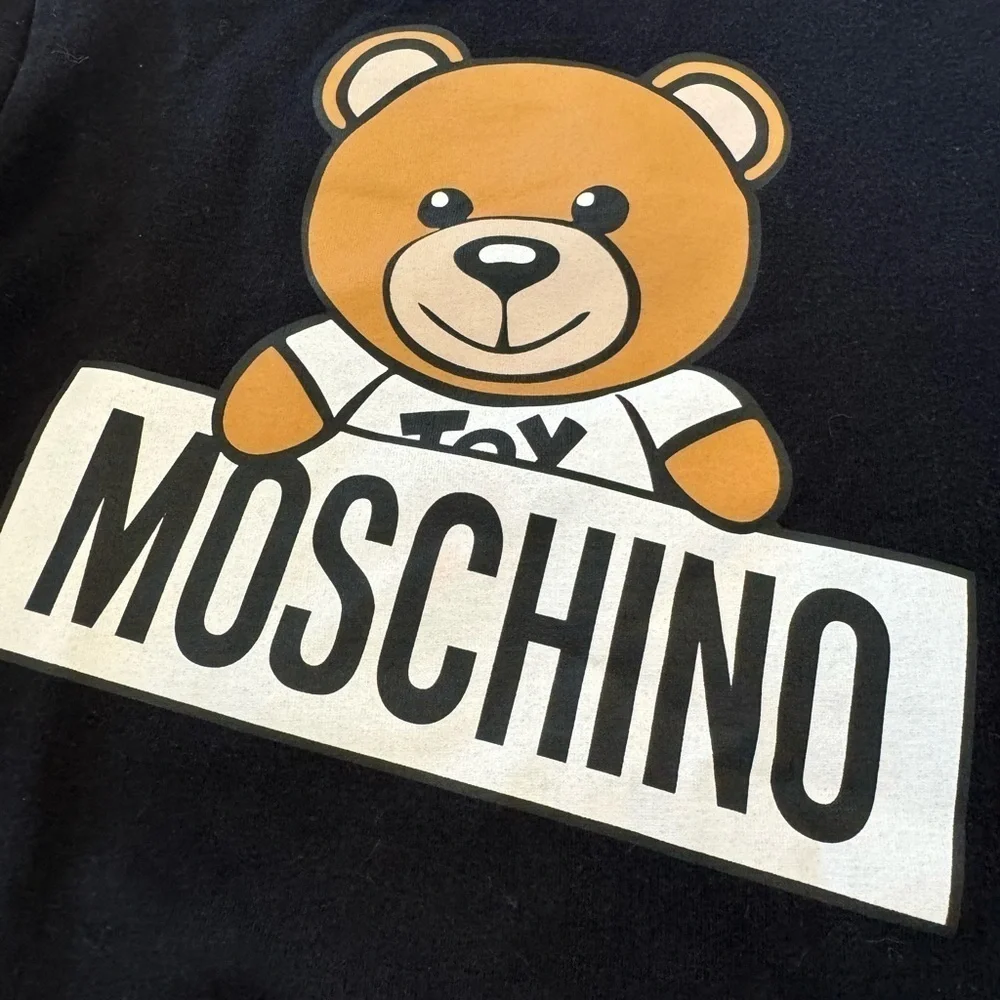 Moschino Teen Black Teddy Logo Sweatshirt Dress for Girls / Italy / 12 years